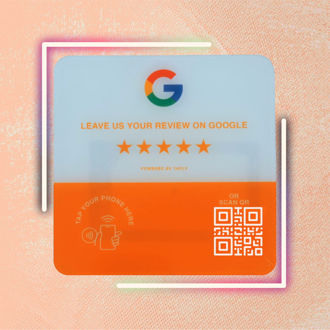 Taplly Google Review NFC & QR Plate – Sunset Orange Edition - Image 2